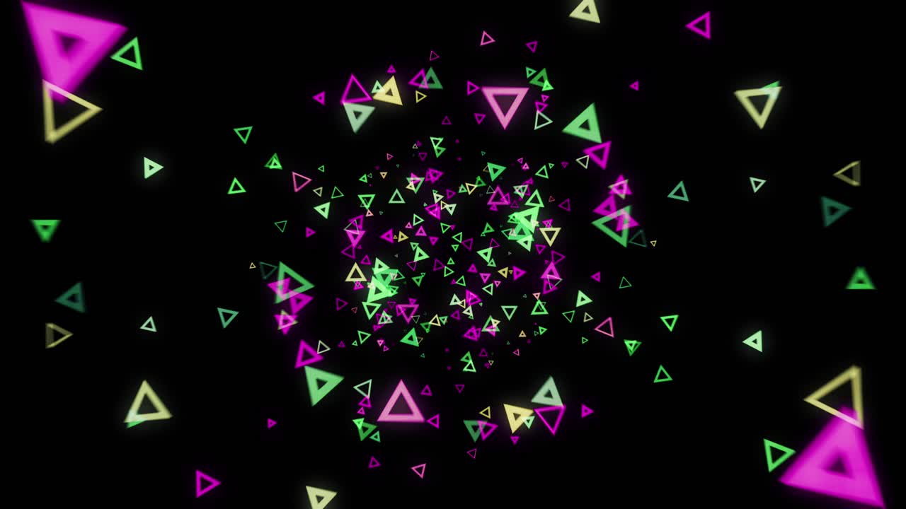 triángulos de neón abstractos
