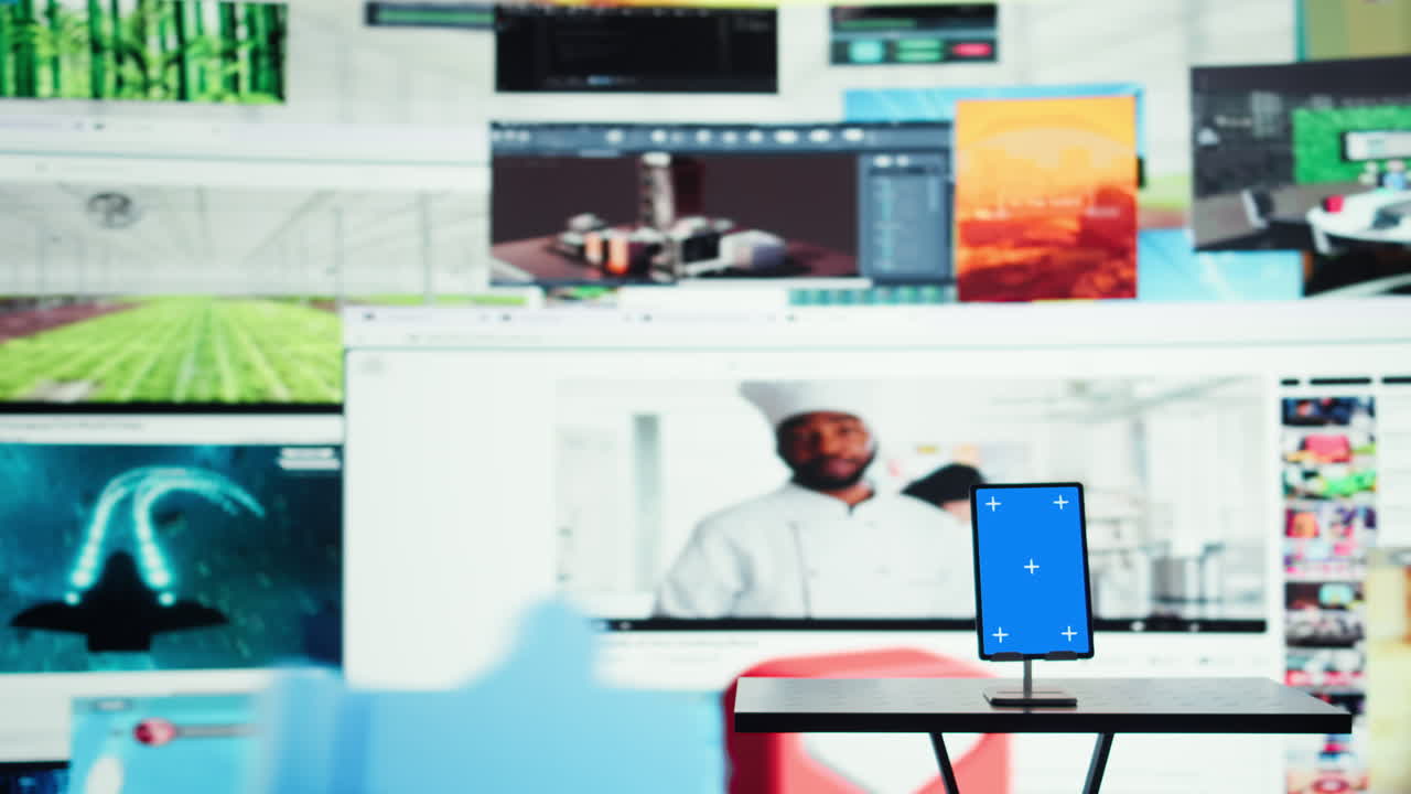 Vertical video Isolated screen laptop and video distribution service interface