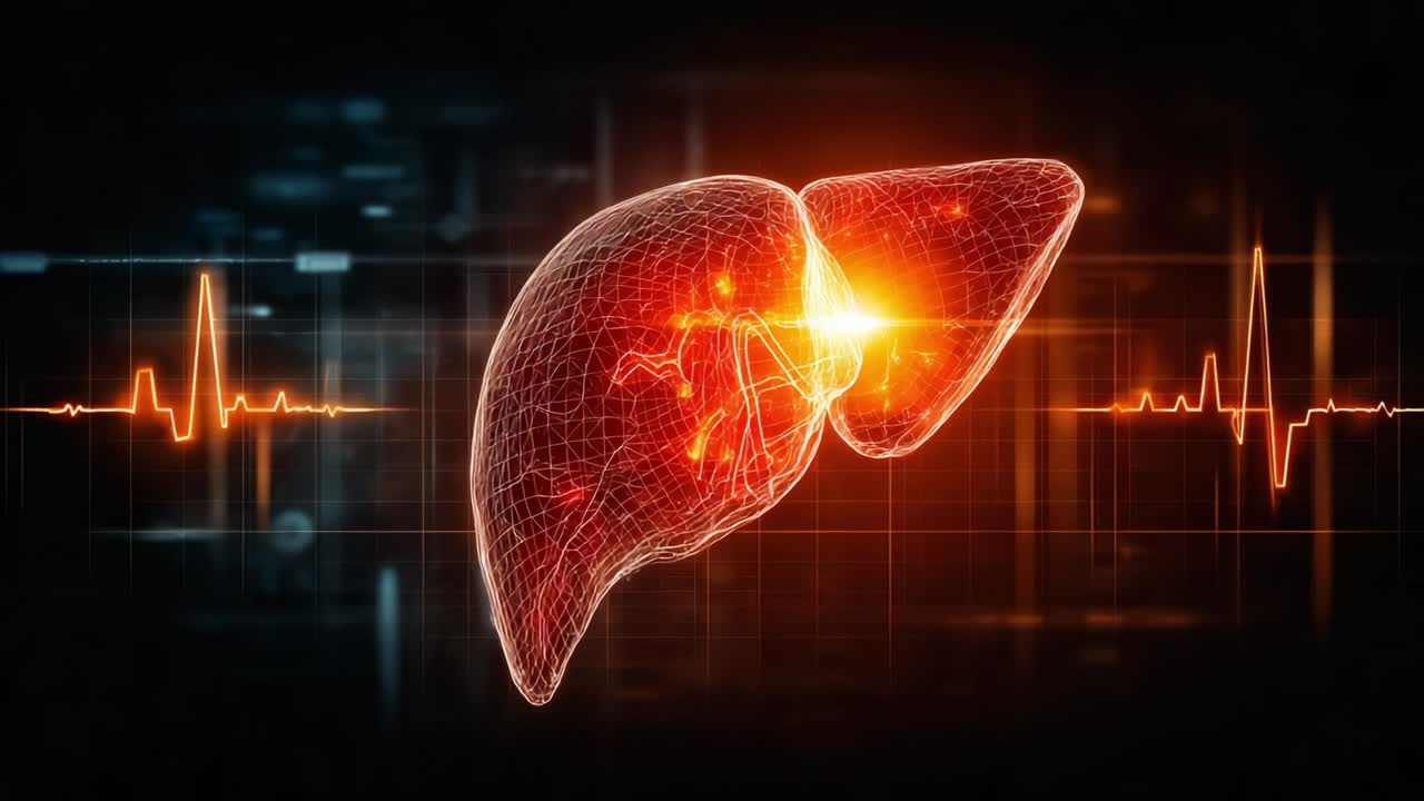 Detailed Visualization of the Liver in a Digital Environment Highlighting its Function, Structure, and Importance to Overall Health and Wellness