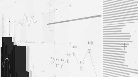 animación del procesamiento de datos digitales sobre un fondo blanco