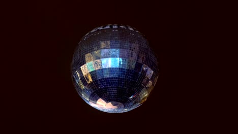 party lights disco ball, mirror ball on night dark sky background.