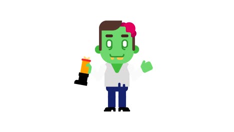 el baile de zombies y las olas de la mano, el personaje de halloween, el canal alpha.