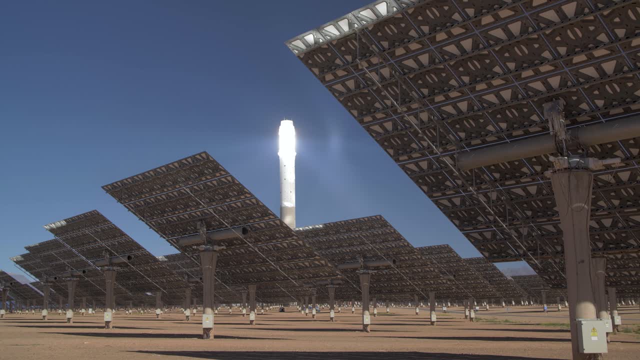 Big solar trees in the noor station in ouarzazate