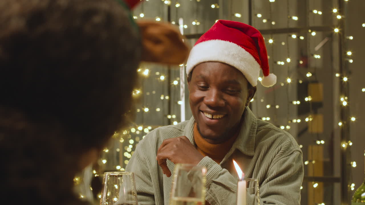 Friends celebrating Christmas