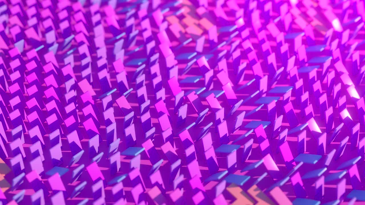 fondo abstracto de coloridos rectángulos giratorios. el color cambia dependiendo del ángulo de rotación. superficie de rectángulos. animación 3d de bucle sin costuras