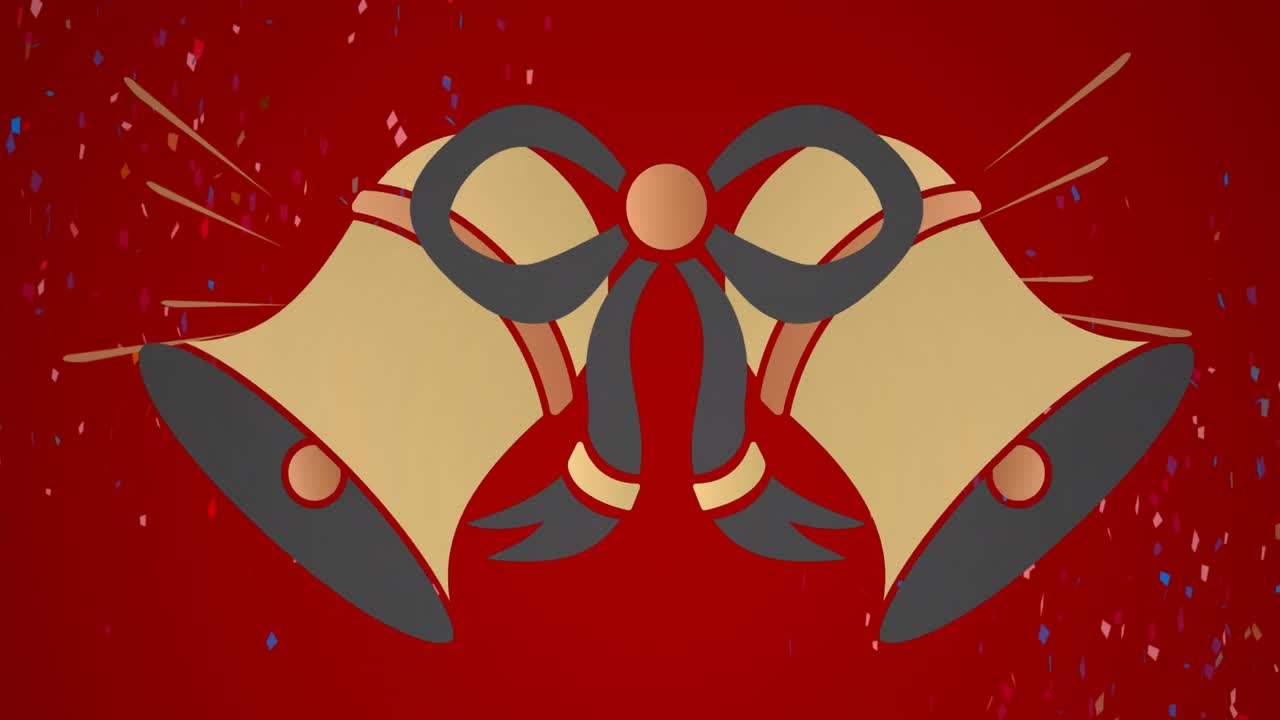 은 배경 위의 크리스마스 종의 애니메이션