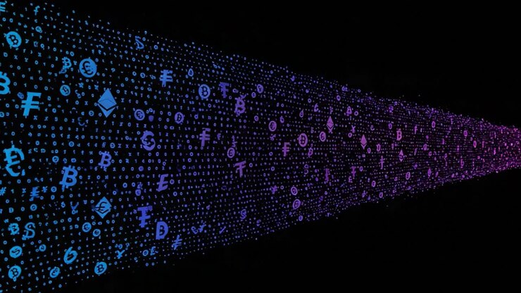Abstract Cryptocurrency Data Stream