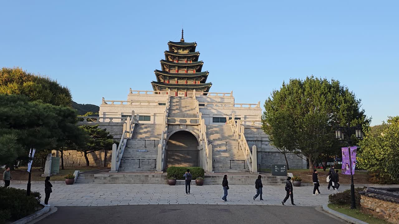 Beautiful view of a traditional Korean Pagoda
