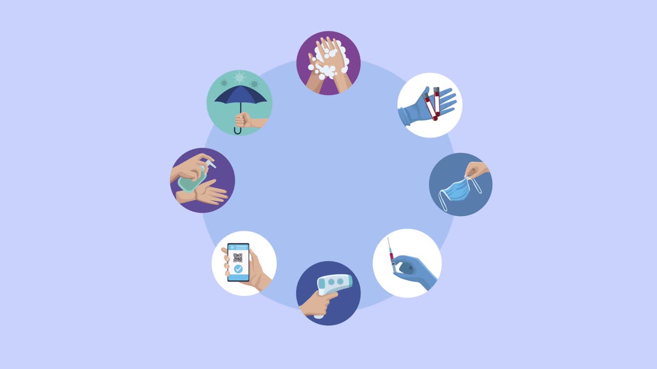 코로나19 애니메이션에서 아이콘을 설정합니다.