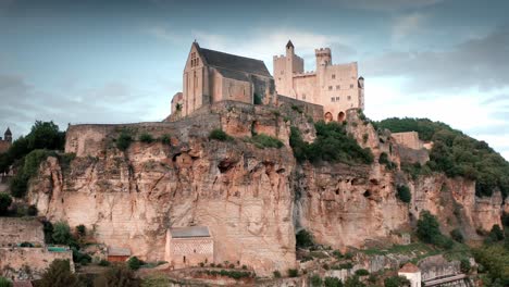 castle on a huge rock massif