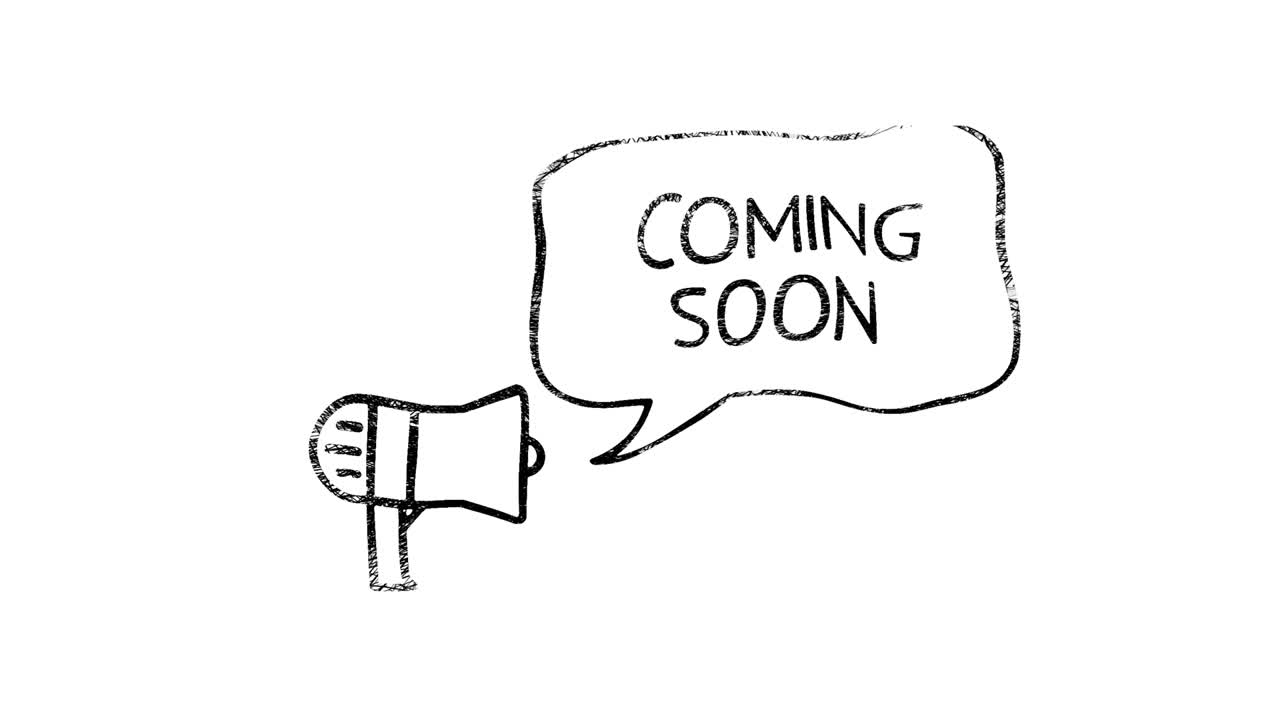 4K Retro style megaphone with speech bubble word Coming Soon. The golden shine lighting of isolated word Coming soon loop animation promote advertising concept isolate