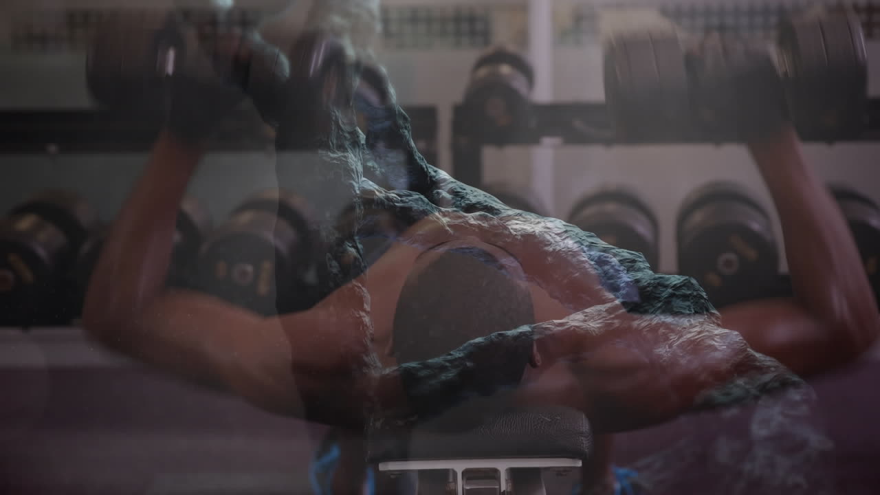 dna 가닥 스피닝과 데이터 처리의 애니메이션 강한 남자 운동