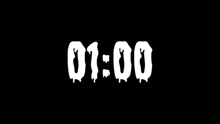One Minute Countdown On Shlop Typography In Black And White