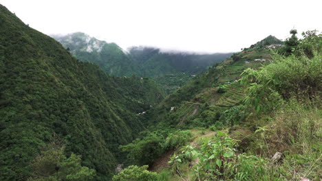 the beautiful green hills and valleys of the himalaya foothills of nepal