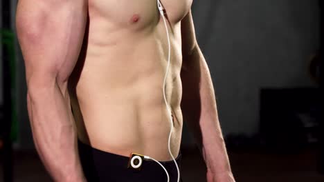 cropped shot of a muscular man with stunning body lifting dumbbell