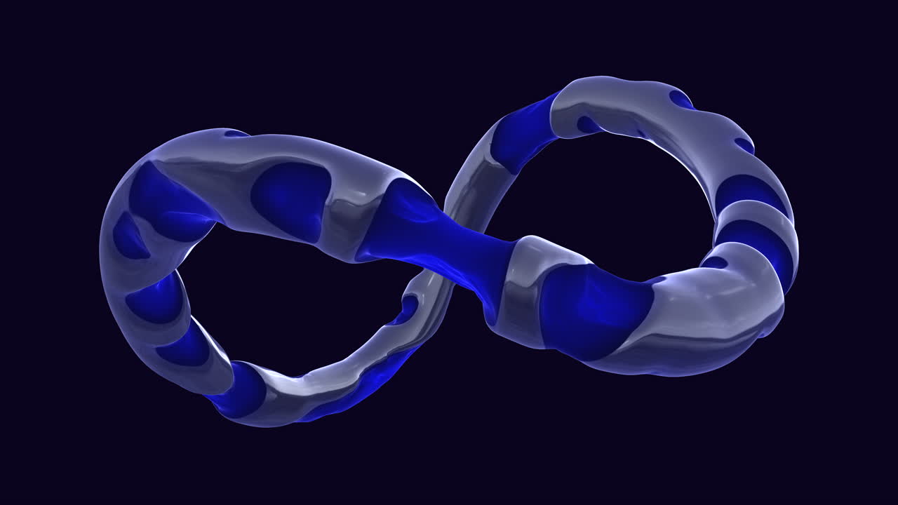 Abstract blue swirl resembling a wavy line in the image seems to lack clear representation, perhaps depicting fluidity or movement