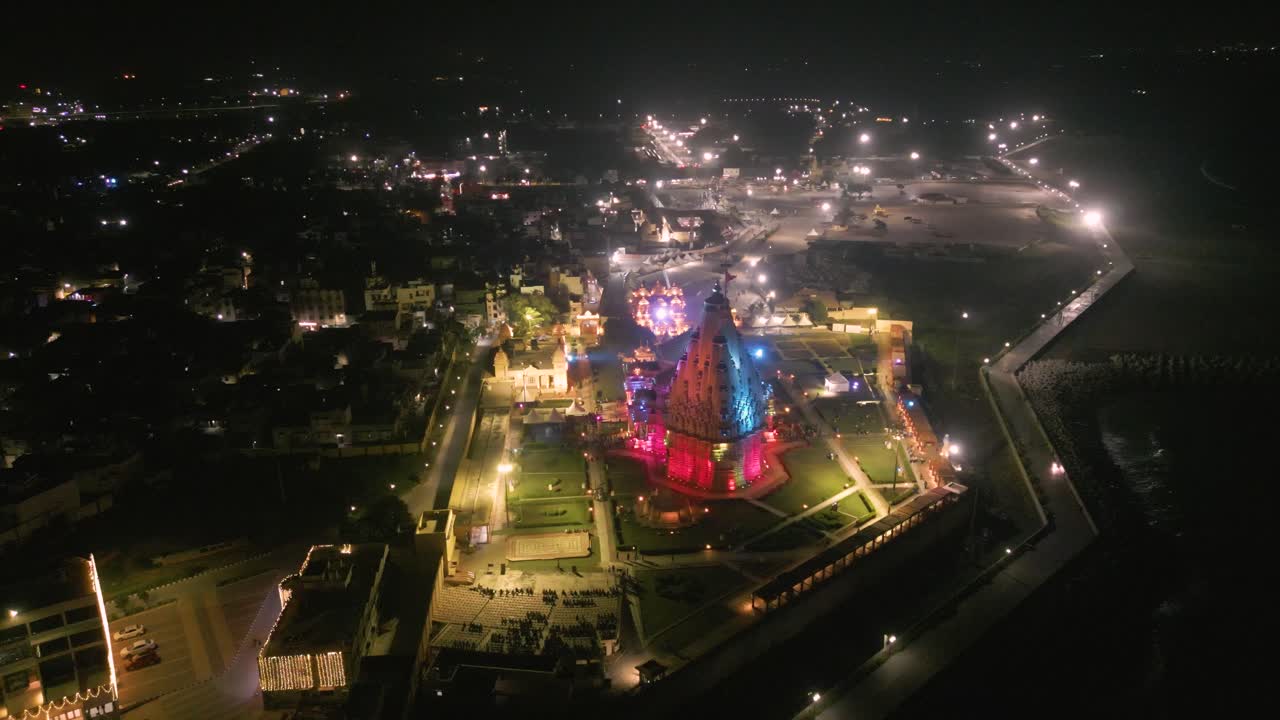 12 Jyotirlingas in India, Temples of Lord Shiva, indian temple architecture, Somnath Temple Aerial view