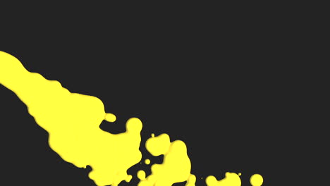 Flowing-abstract-liquid-yellow-splashes-spots-on-black-gradient
