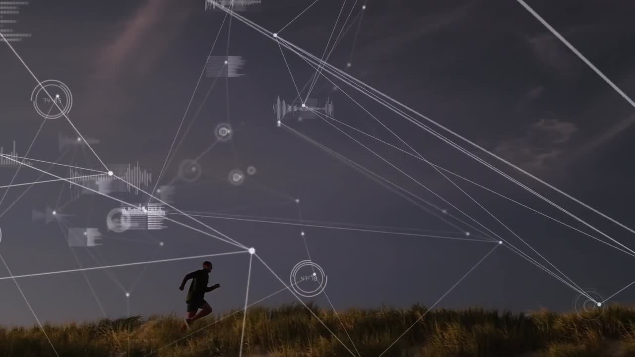 анимация сети соединений над подходящим человеком.