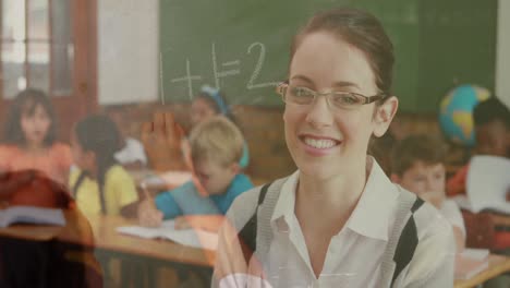 teacher with classroom animation 4k