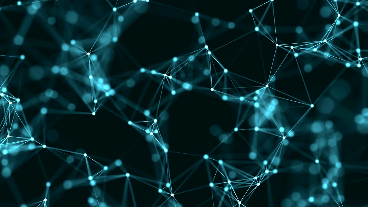 4k abstract loop color geometrical background with lines and dots