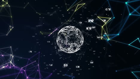 globo digital rodeado de informaciones con diferentes conexiones en el fondo