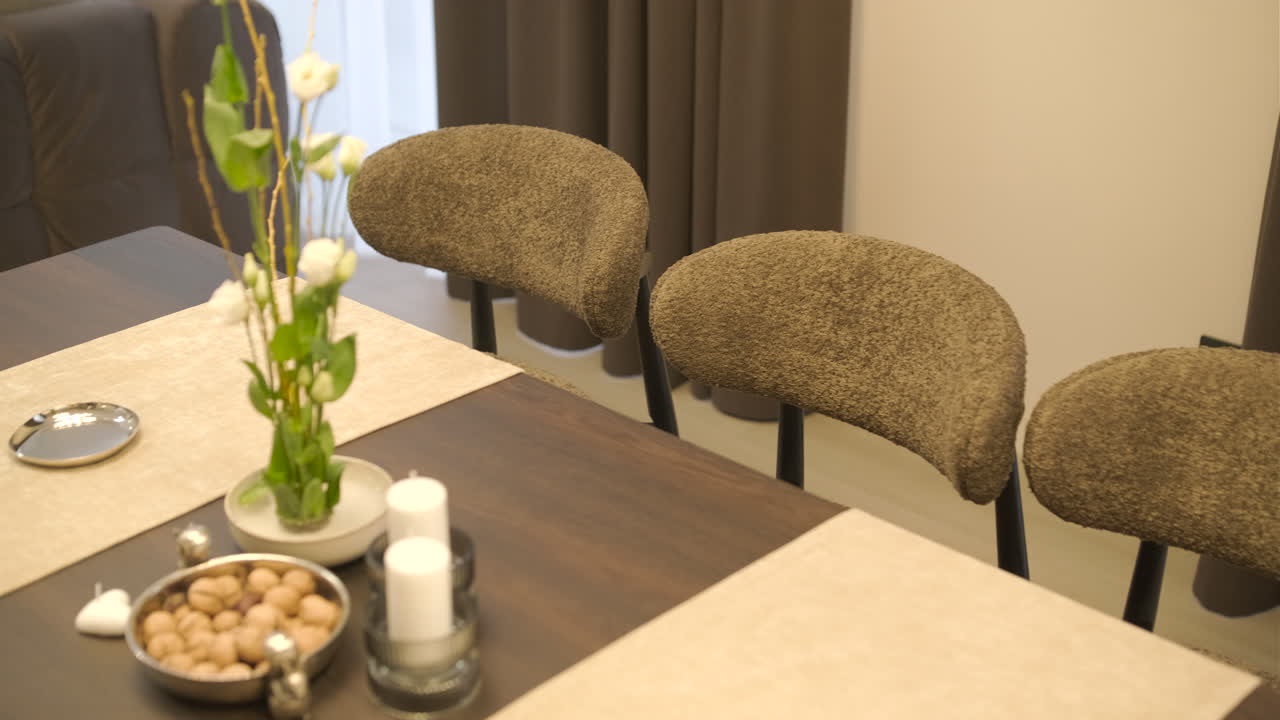 Modern Dining Table with Chairs and Elegant Home Decor
