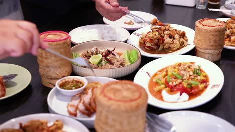 sharing a meal with friends in bangkok