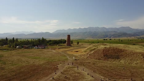 burana tower in kyrgistan, filmed in august 2018