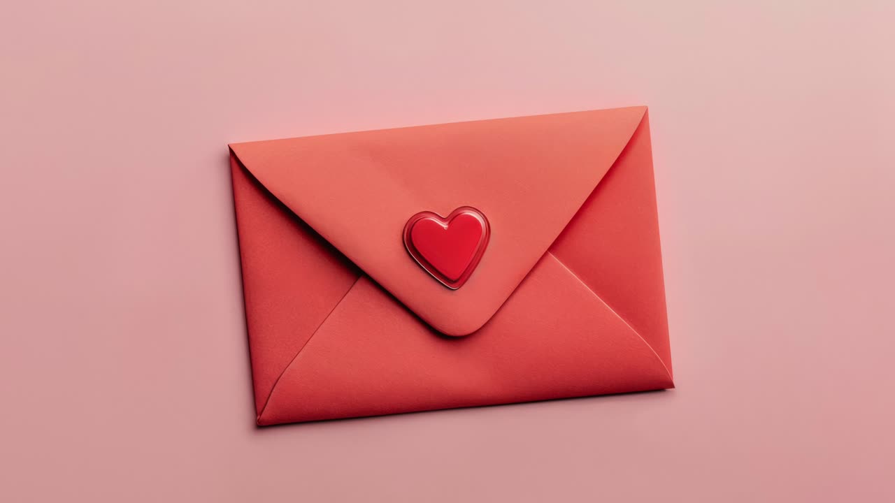 sobre rojo con corazón