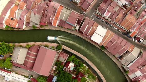 drone aerial footage in malacca old town, malaysia