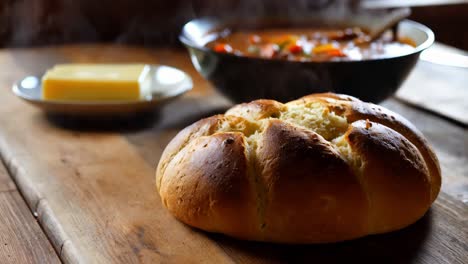 homemade bread and soup