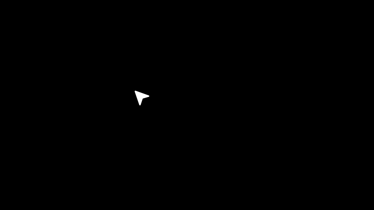 Mouse pointer cursor click button animation isolated on black background