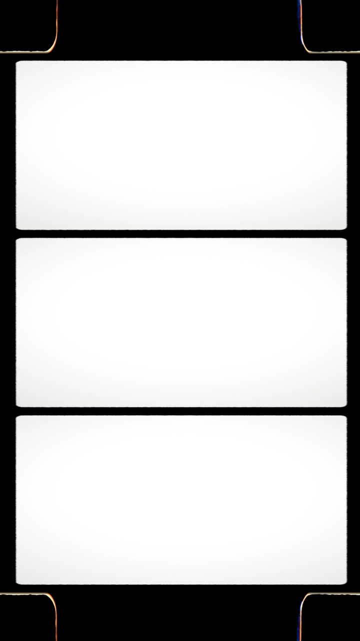 Retro Film Strip Template with Three Blank White Frames