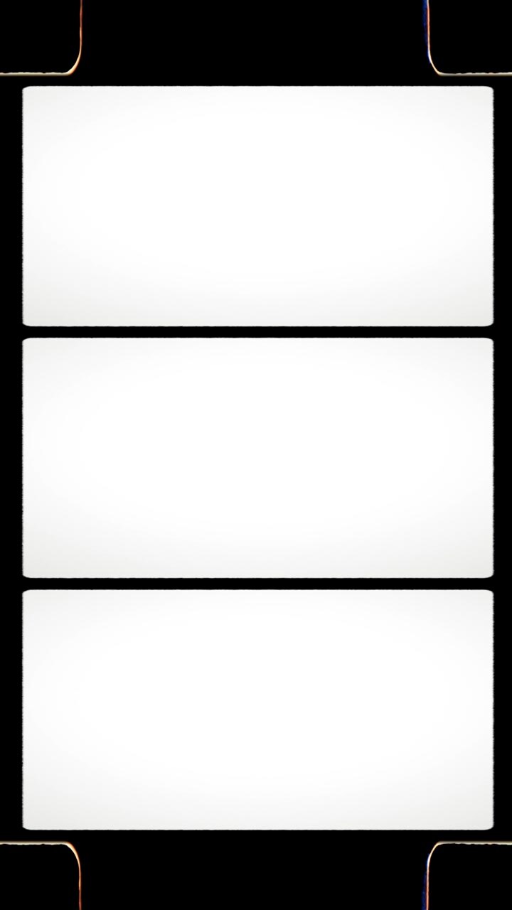 Retro Film Strip Template with Three Blank White Frames