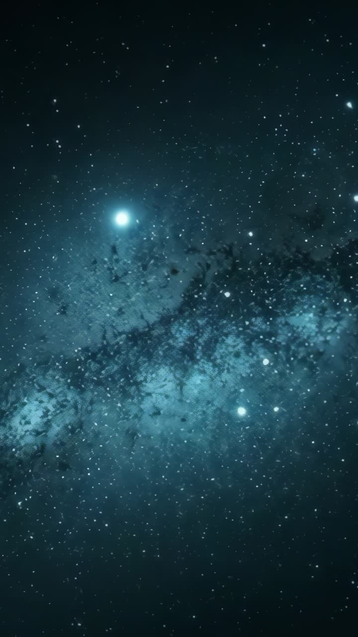 Vertical video: Opening starfield panning in Milky Way, showing shifting bright star and dust band