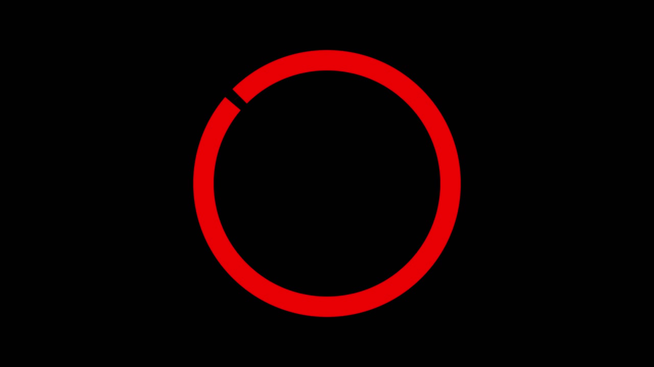 Prohibition red sign animation in green and black screen