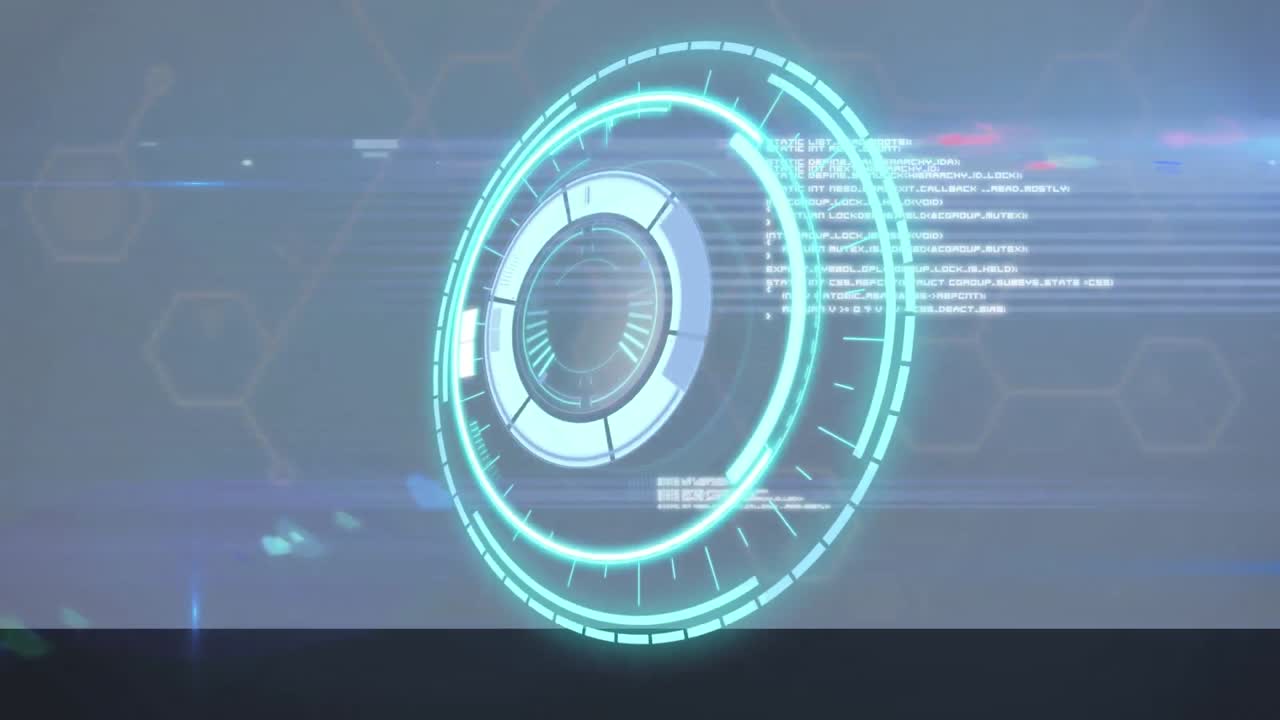 Animation of network of connections with data processing and scope scanning