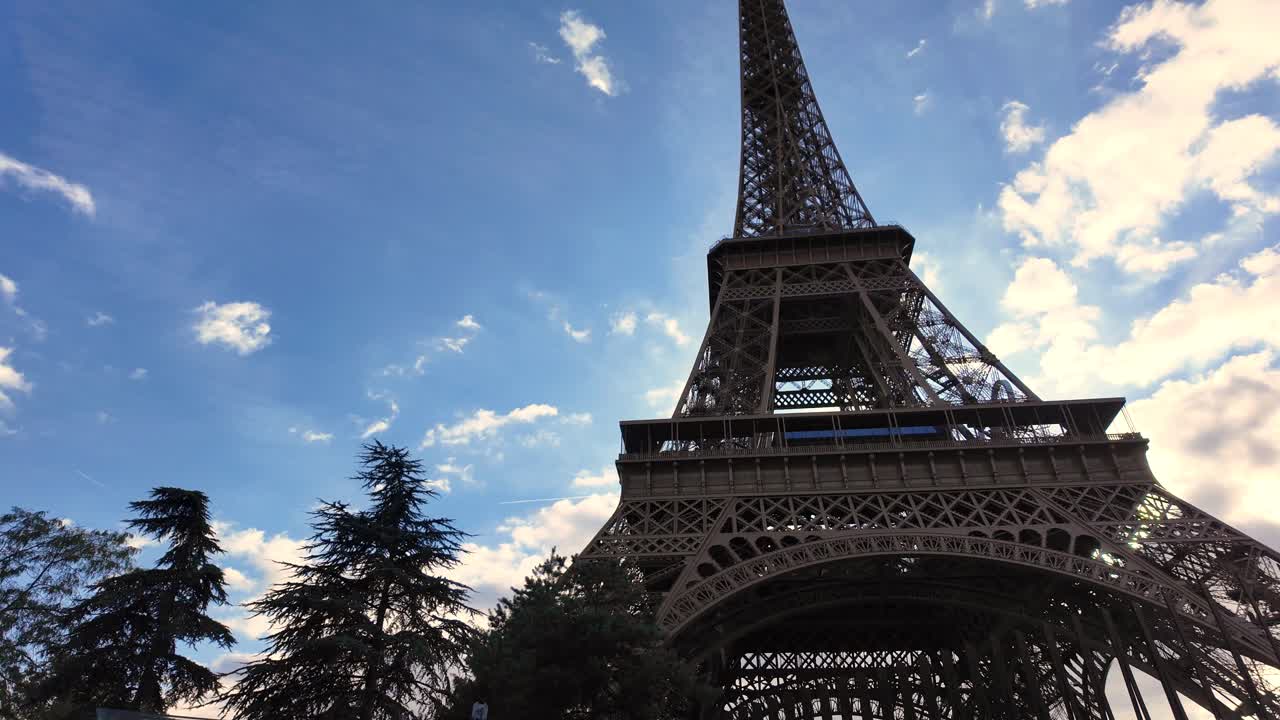 Eiffel Tower iron structure Paris France touristic landmark attraction, day time