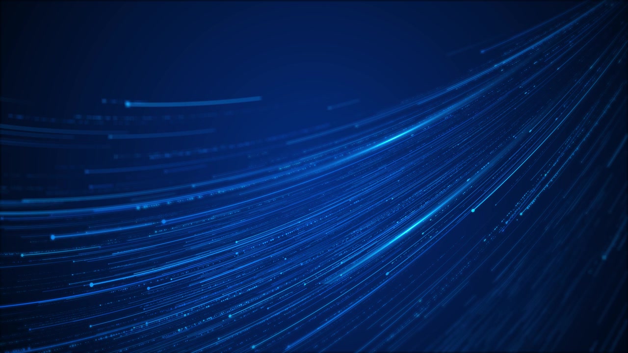 Blue speed light trail background fast motion streaks dark digital space and futuristic energy flow