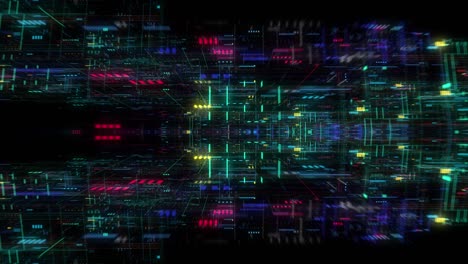 unidad de procesamiento central futurista voladora. renderizado en 3d