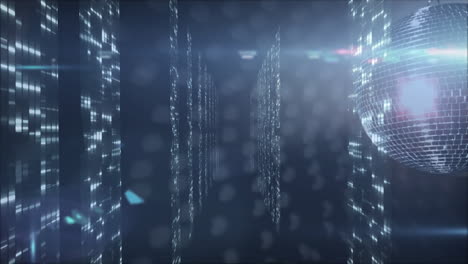 animation of digital data streams in futuristic corridor with glowing lights