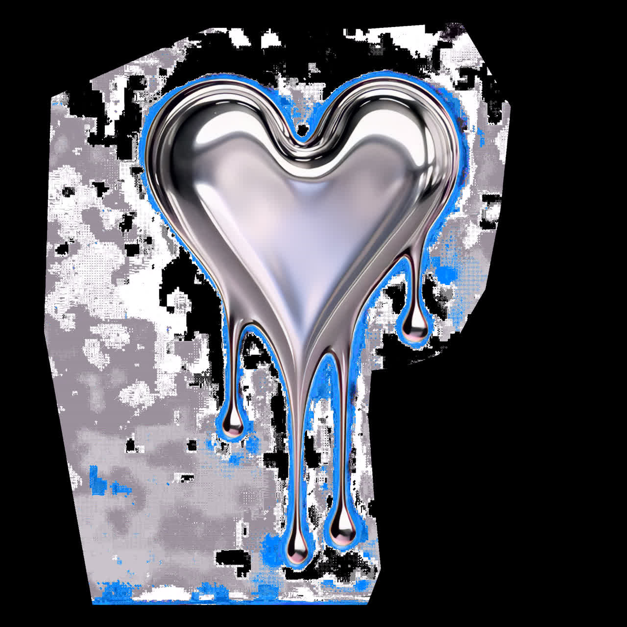 Chrome Dripping Heart