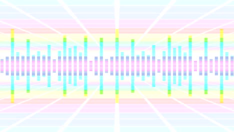 colorful sound waves for party. disco background. abstract colorful wave pattern. loop animation of music equalizer.