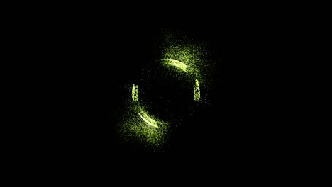 abstract technology green sphere background made of animated lines and dots, particles. blend mode
