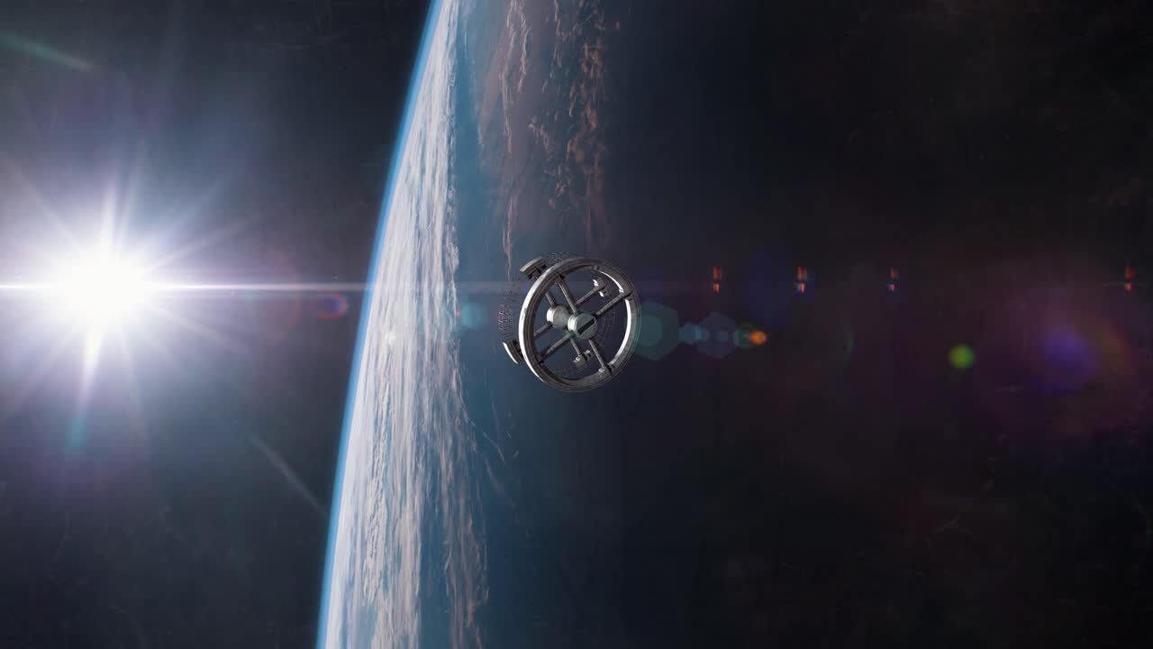 지구 궤도에서 회전하는 우주 정거장