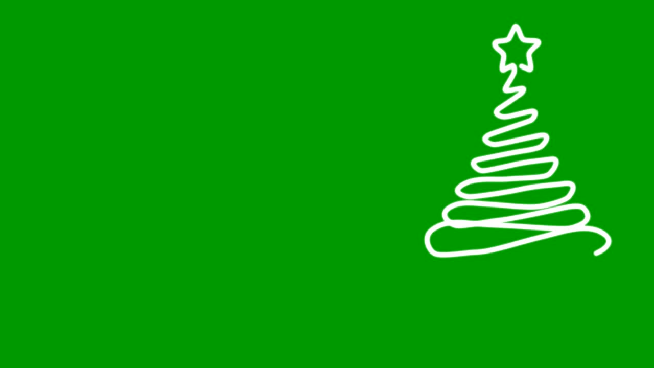 gráficos de movimiento de árbol de navidad con fondo de pantalla verde