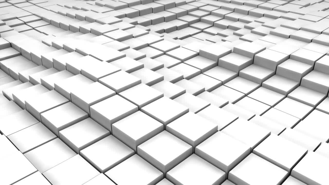 bloques blancos que se mueven en un patrón ondulado