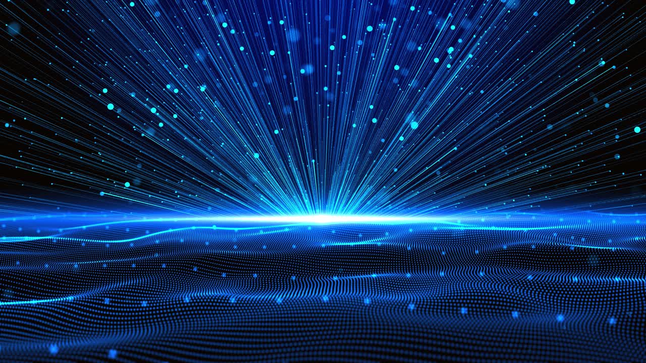 Abstract 4k blue shining glitter particles 4k 3d loop animation new motion background light flare