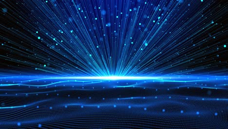 abstract 4k blue shining glitter particles 4k 3d loop animation new motion background light flare